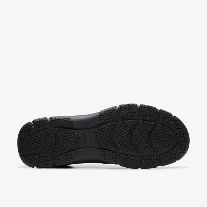 Walpath Step Black Leather Men Clarks Loafers and Slip Ons