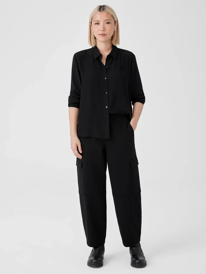 Washable Flex Ponte Cargo Lantern Pant Black Women Eileen Fisher Pants Shorts and Jumpsuits