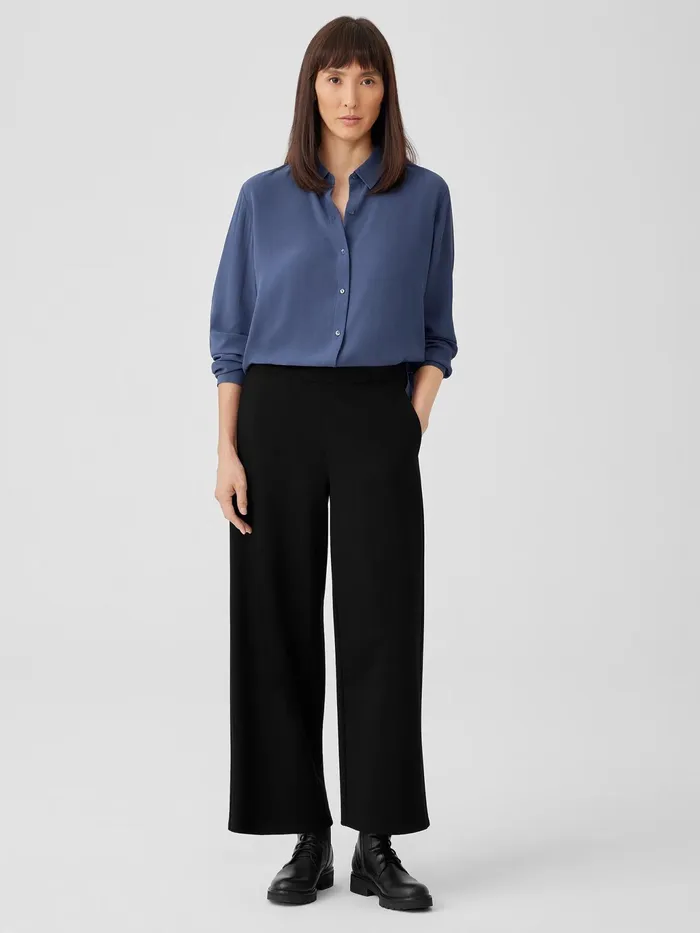 Washable Flex Ponte WideLeg Pant Black Women Eileen Fisher Pants Shorts and Jumpsuits