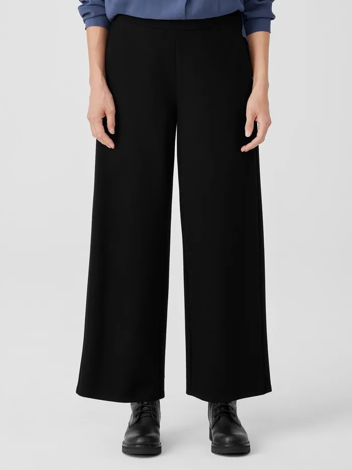 Washable Flex Ponte WideLeg Pant Black Women Eileen Fisher Pants Shorts and Jumpsuits
