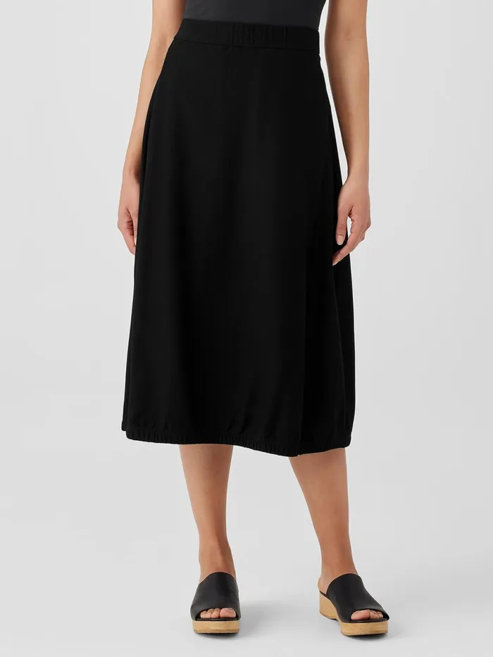 Washable Stretch Crepe Lantern Skirt Black Women Eileen Fisher Dresses and Skirts