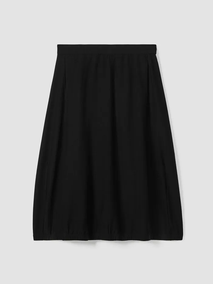 Washable Stretch Crepe Lantern Skirt Black Women Eileen Fisher Dresses and Skirts