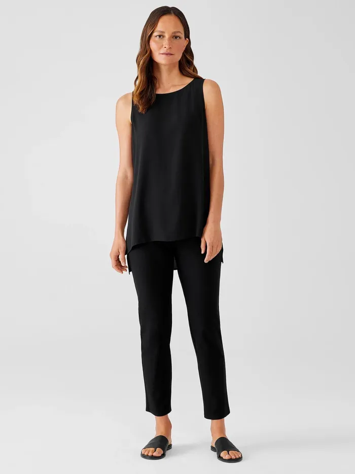 Washable Stretch Crepe Slim Pant Black Women Eileen Fisher Pants Shorts and Jumpsuits