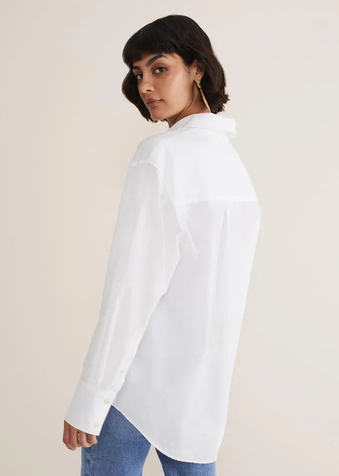 White Cotton Oversized Shirt White Women Phase Eight Shirts and Blouses