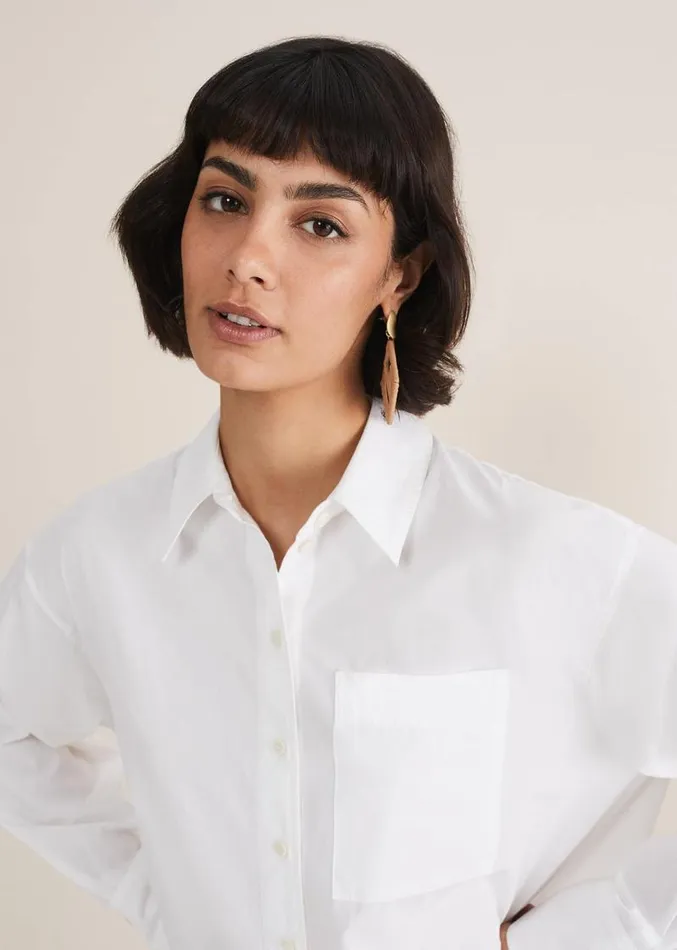 White Cotton Oversized Shirt White Women Phase Eight Shirts and Blouses