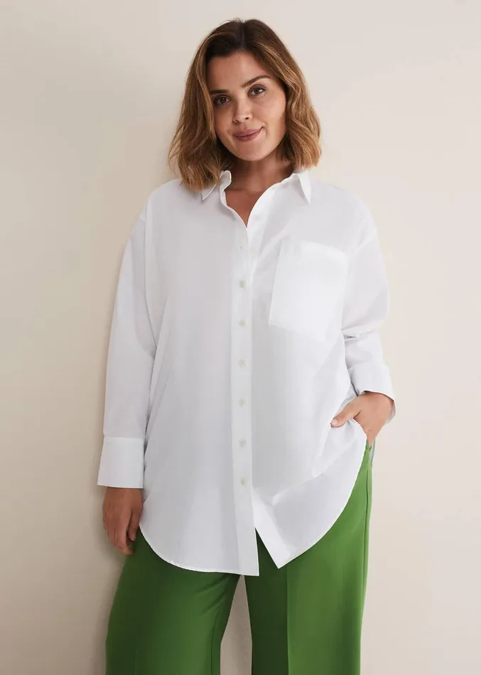 White Cotton Oversized Shirt White Women Phase Eight Shirts and Blouses