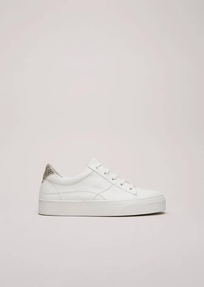 White Leather Trainers White Women Phase Eight Flats