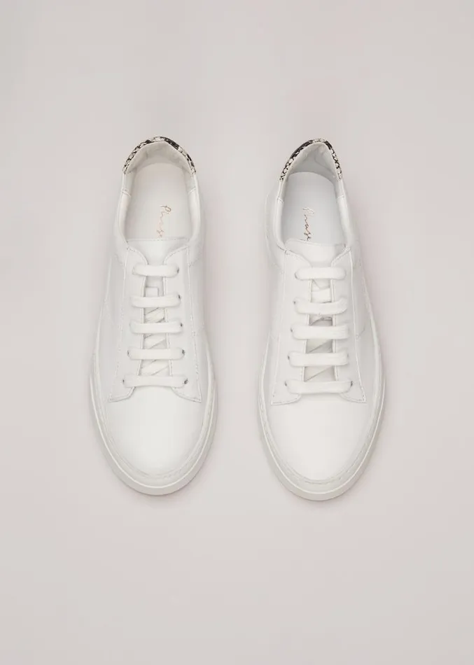 White Leather Trainers White Women Phase Eight Flats