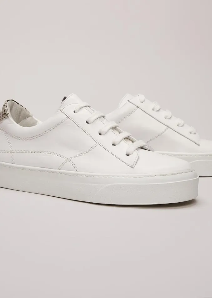 White Leather Trainers White Women Phase Eight Flats