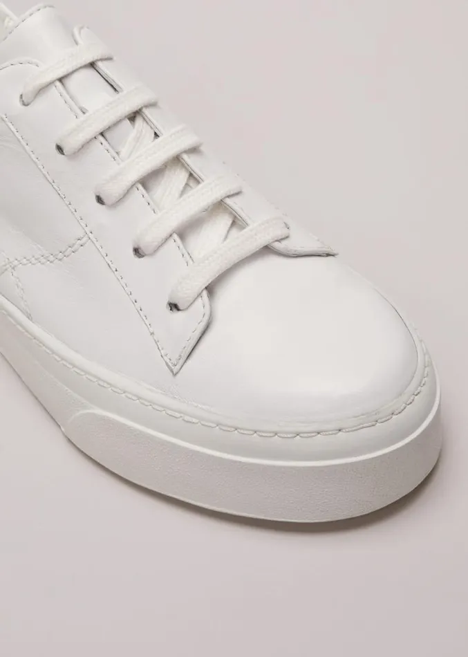 White Leather Trainers White Women Phase Eight Flats