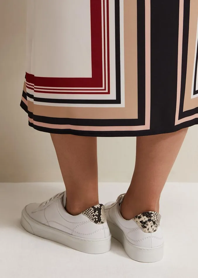 White Leather Trainers White Women Phase Eight Flats