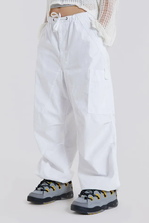 White Parachute Cargo Pants White Women Jaded London Parachute Pants