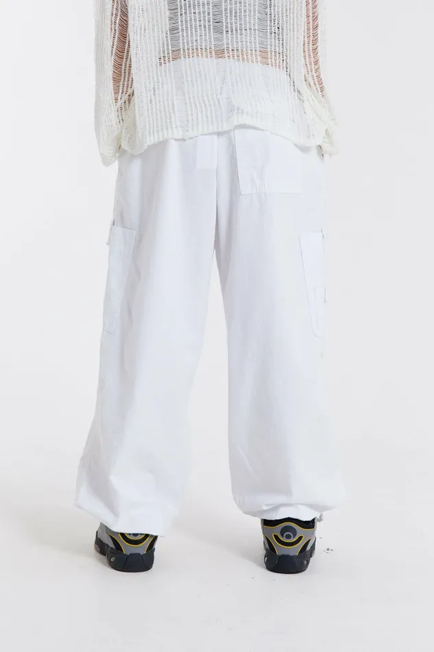 White Parachute Cargo Pants White Women Jaded London Parachute Pants White Parachute Cargo Pants White Women Jaded London Parachute Pants