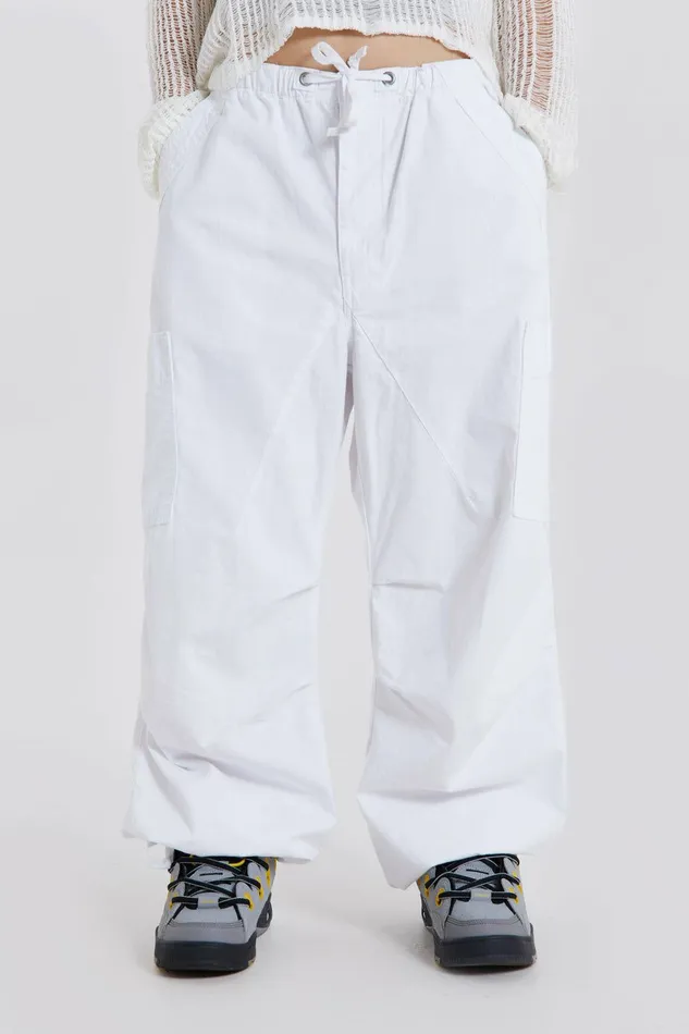 White Parachute Cargo Pants White Women Jaded London Parachute Pants White Parachute Cargo Pants White Women Jaded London Parachute Pants