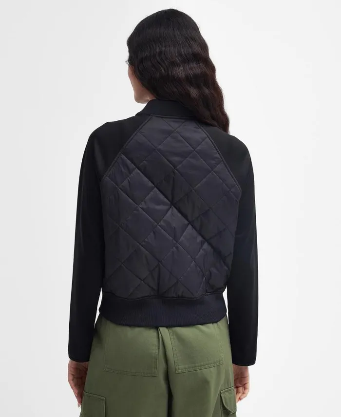 Wilson Quilted Sweatshirt Classic Black Women Barbour Hoodies and Sweatshirts
