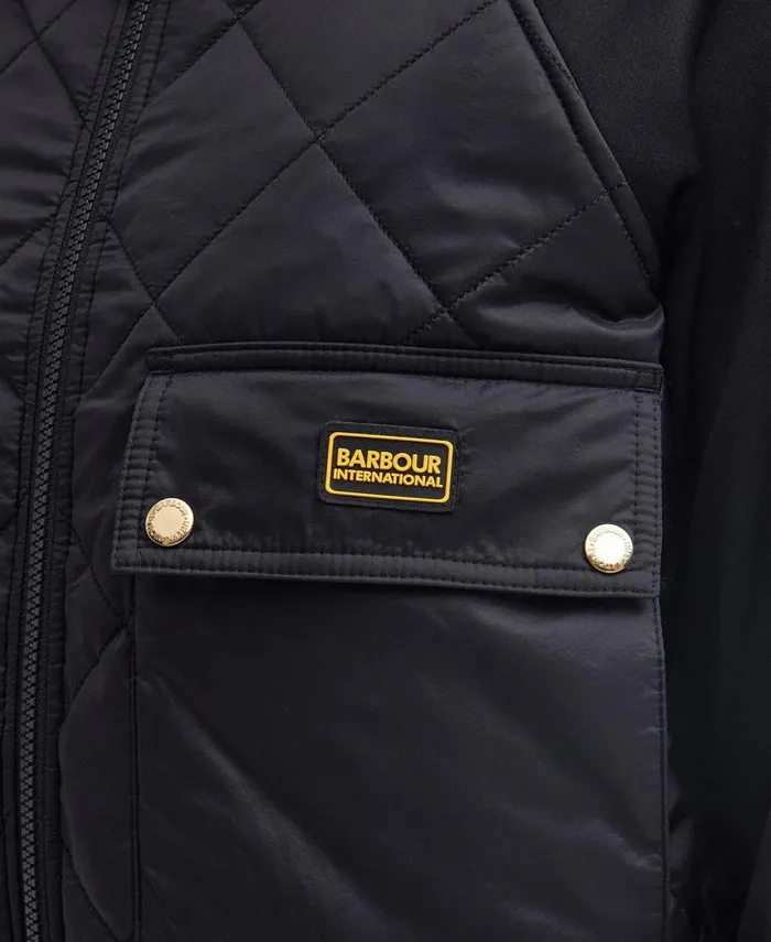 Wilson Quilted Sweatshirt Classic Black Women Barbour Hoodies and Sweatshirts