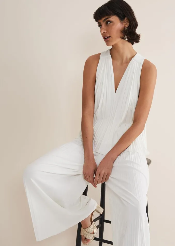 Winona Pleated Trousers Ivory Women Phase Eight Trousers