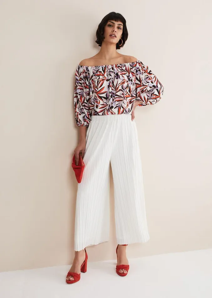 Winona Pleated Trousers Ivory Women Phase Eight Trousers