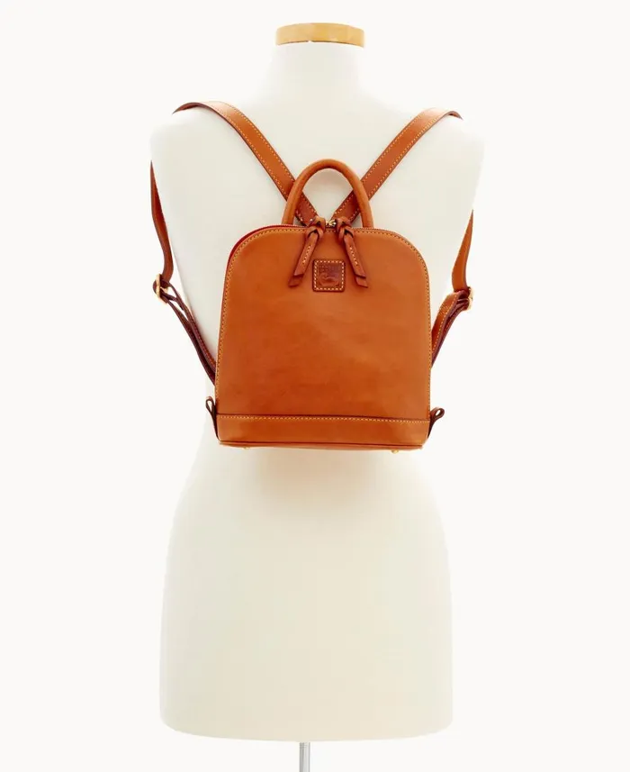 Woman Florentine Small Zip Pod Backpack Natural Dooney and Bourke Backpacks