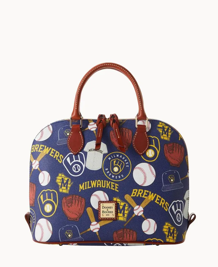 Woman MLB Brewers Zip Zip Satchel Brewers Dooney and Bourke Satchels