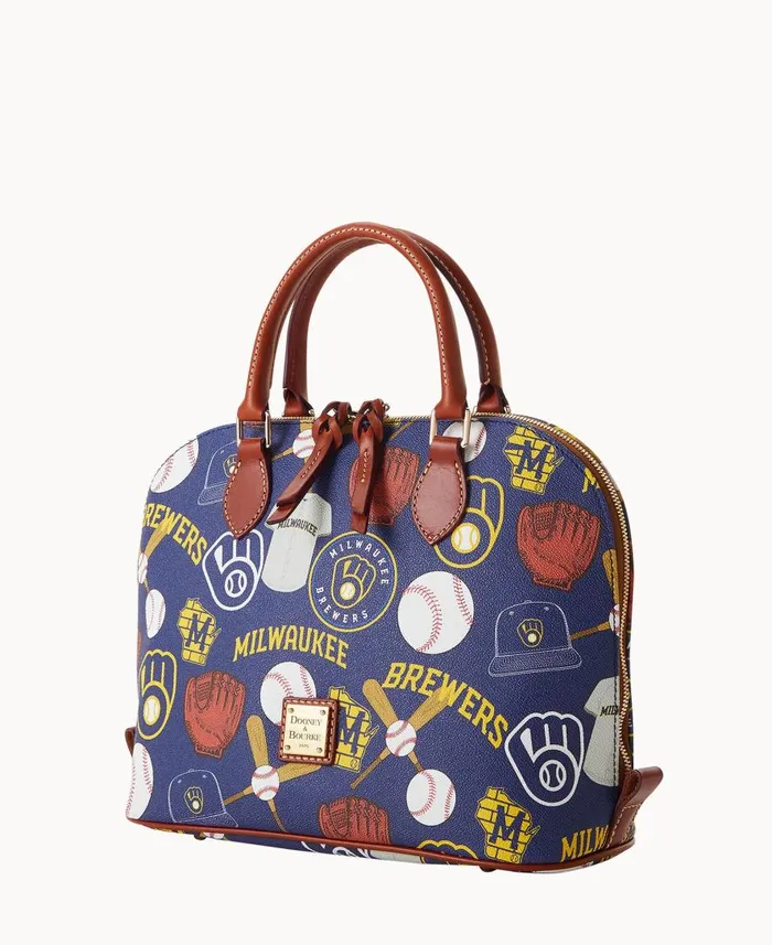Woman MLB Brewers Zip Zip Satchel Brewers Dooney and Bourke Satchels Woman MLB Brewers Zip Zip Satchel Brewers Dooney and Bourke Satchels