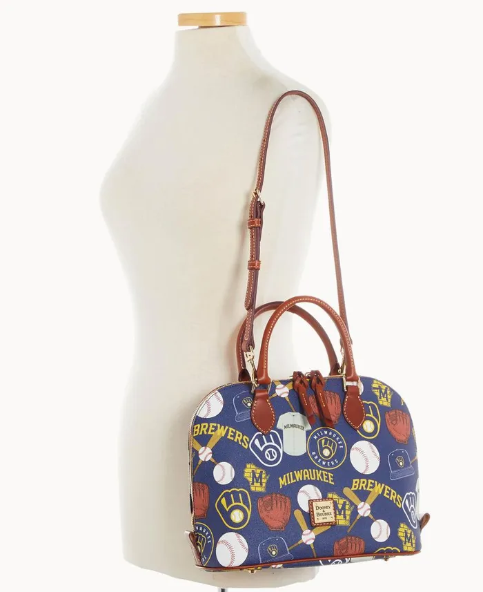 Woman MLB Brewers Zip Zip Satchel Brewers Dooney and Bourke Satchels Woman MLB Brewers Zip Zip Satchel Brewers Dooney and Bourke Satchels