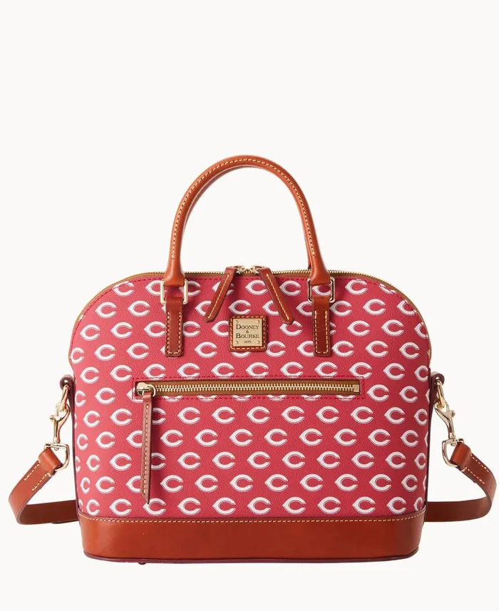 Woman MLB Reds Domed Zip Satchel Reds Dooney and Bourke Satchels