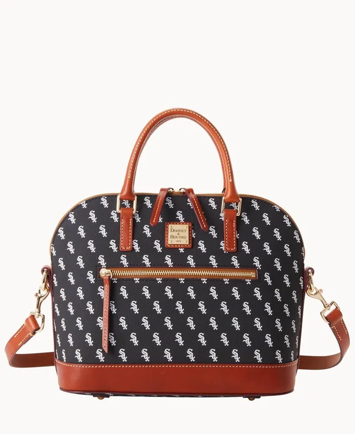 Woman MLB White Sox Domed Zip Satchel White Sox Dooney and Bourke Satchels