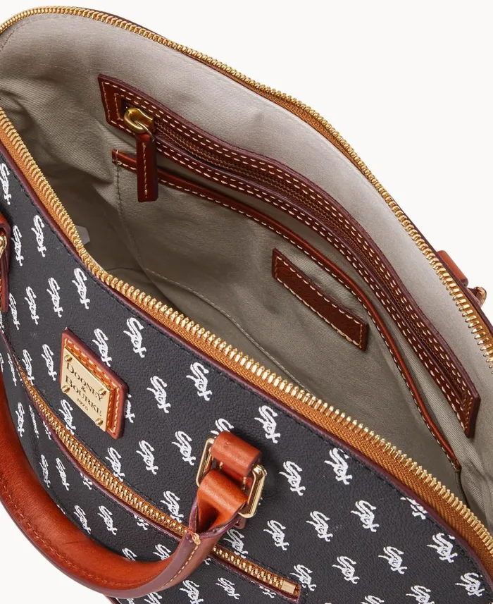 Woman MLB White Sox Domed Zip Satchel White Sox Dooney and Bourke Satchels Woman MLB White Sox Domed Zip Satchel White Sox Dooney and Bourke Satchels