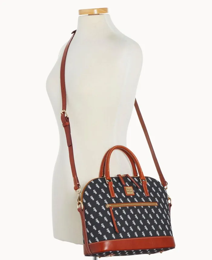 Woman MLB White Sox Domed Zip Satchel White Sox Dooney and Bourke Satchels Woman MLB White Sox Domed Zip Satchel White Sox Dooney and Bourke Satchels