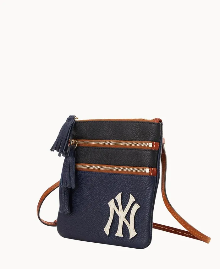 Woman MLB Yankees Triple Zip Crossbody Yankees Dooney and Bourke Crossbodies