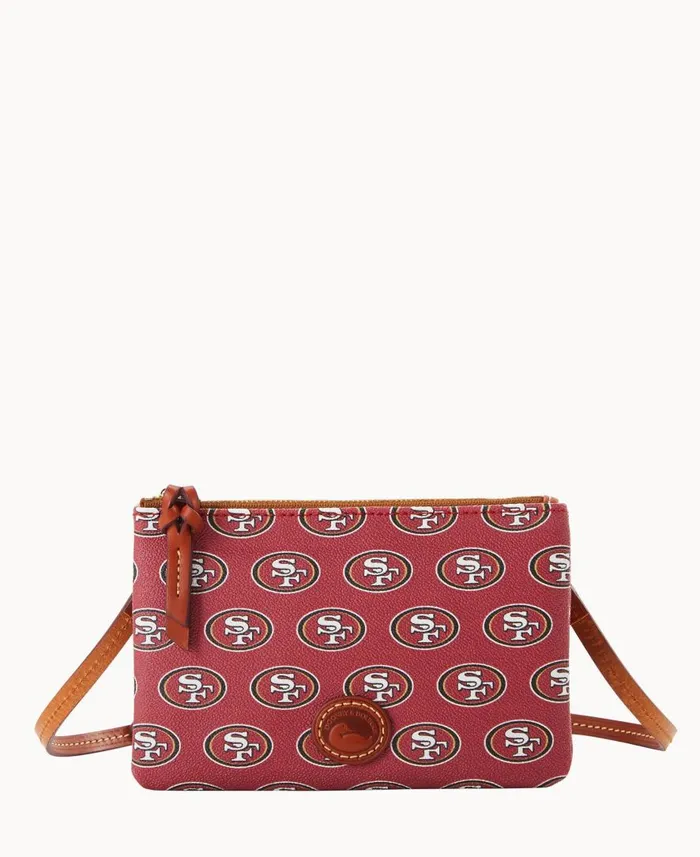 Woman NFL 49ERS Top Zip Crossbody 49ers Dooney and Bourke Crossbodies