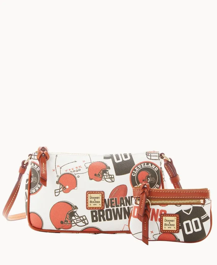 Woman NFL Browns Lexi Crossbody Sm Coin Case Browns Dooney and Bourke Crossbodies