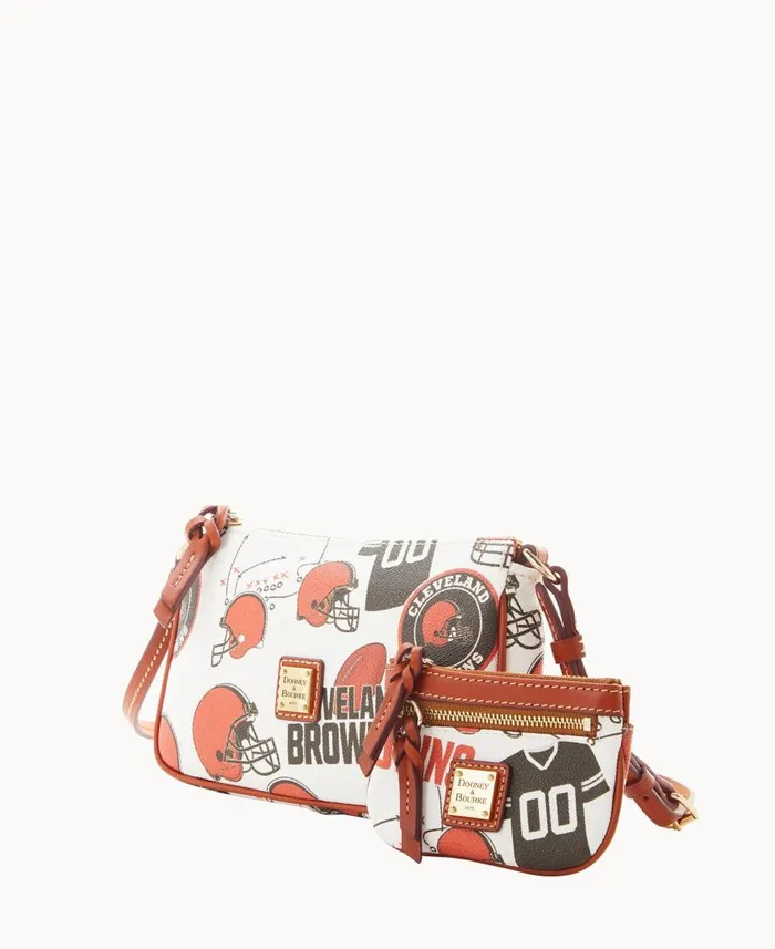 Woman NFL Browns Lexi Crossbody Sm Coin Case Browns Dooney and Bourke Crossbodies