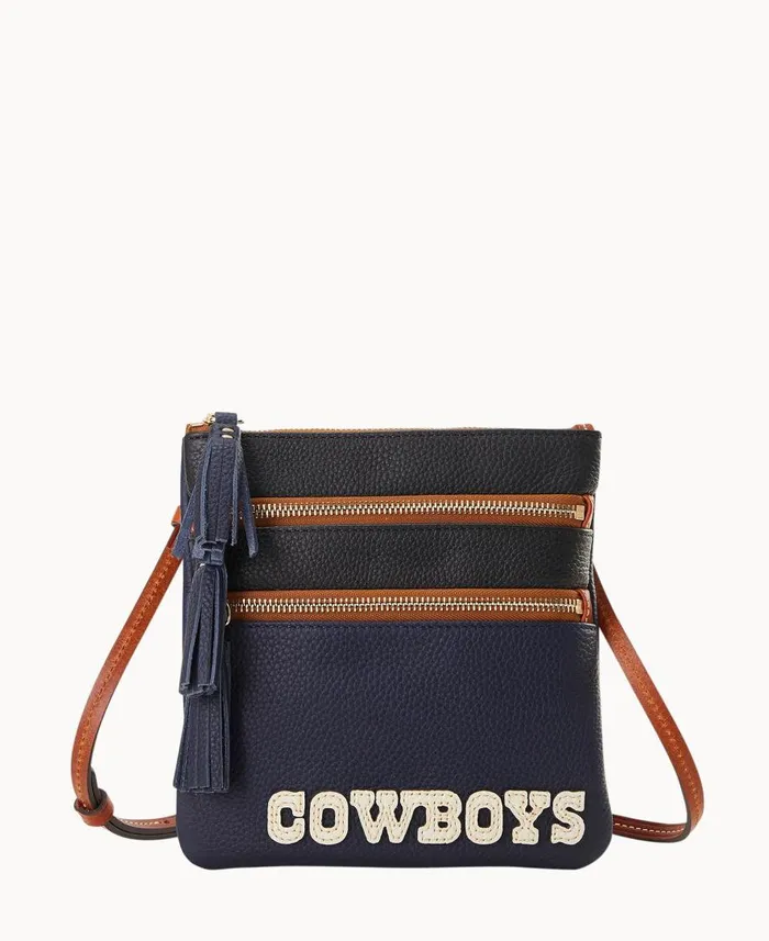 Woman NFL Cowboys Triple Zip Crossbody Cowboys Dooney and Bourke Crossbodies
