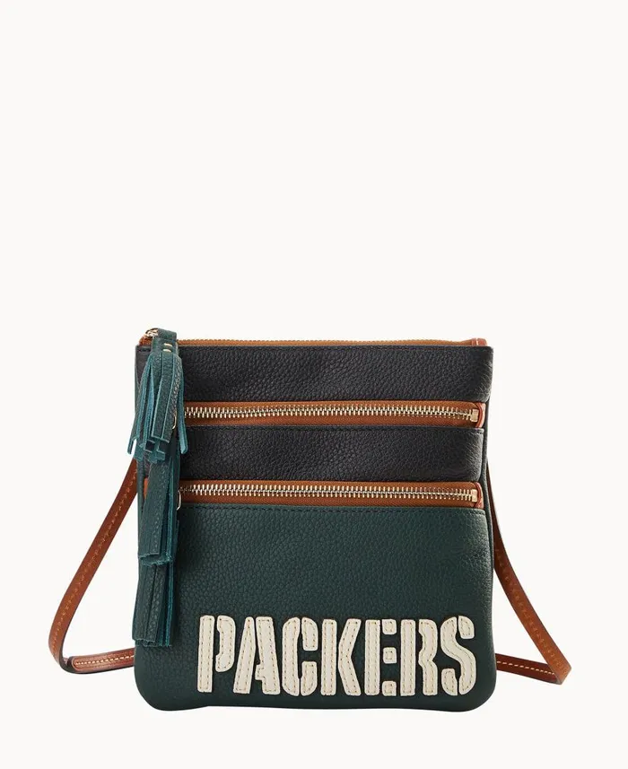 Woman NFL Packers Triple Zip Crossbody Packers Dooney and Bourke Crossbodies