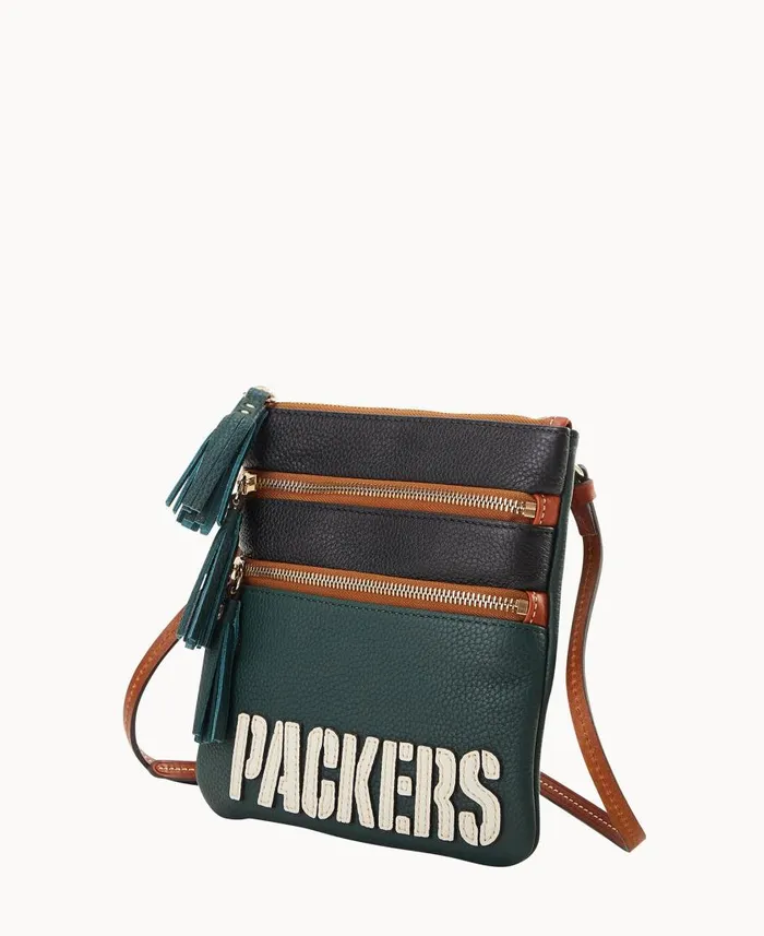 Woman NFL Packers Triple Zip Crossbody Packers Dooney and Bourke Crossbodies Woman NFL Packers Triple Zip Crossbody Packers Dooney and Bourke Crossbodies