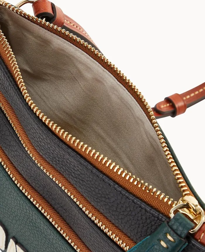 Woman NFL Packers Triple Zip Crossbody Packers Dooney and Bourke Crossbodies Woman NFL Packers Triple Zip Crossbody Packers Dooney and Bourke Crossbodies