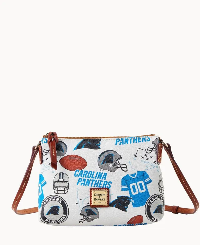 Woman NFL Panthers Crossbody Pouchette Carolina Panthers Dooney and Bourke Crossbodies