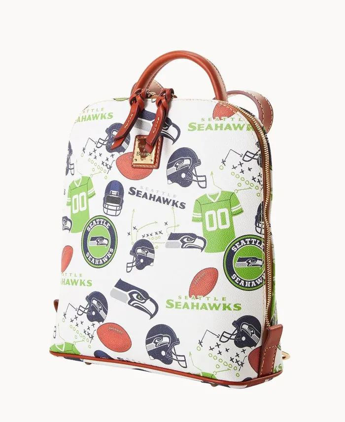 Woman NFL Seahawks Zip Pod Backpack Seahawks Dooney and Bourke Backpacks