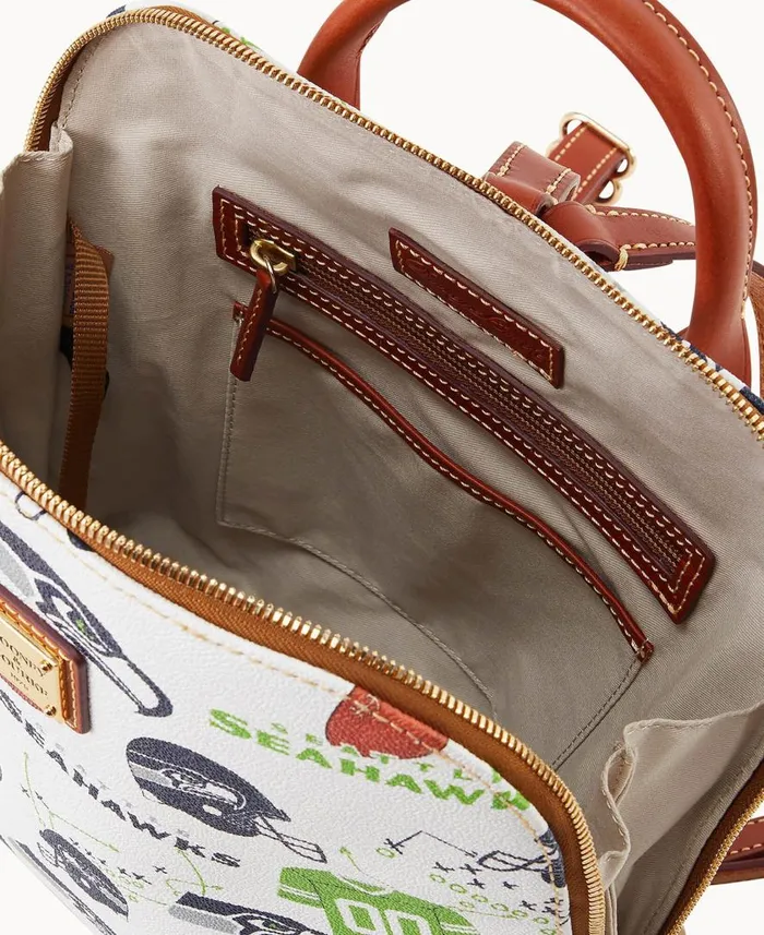 Woman NFL Seahawks Zip Pod Backpack Seahawks Dooney and Bourke Backpacks