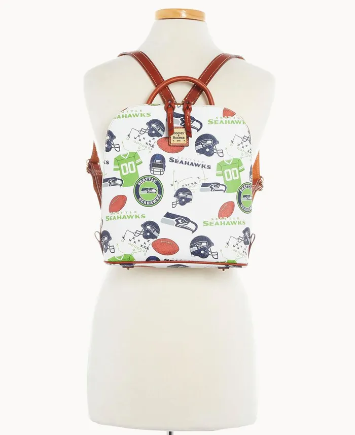 Woman NFL Seahawks Zip Pod Backpack Seahawks Dooney and Bourke Backpacks