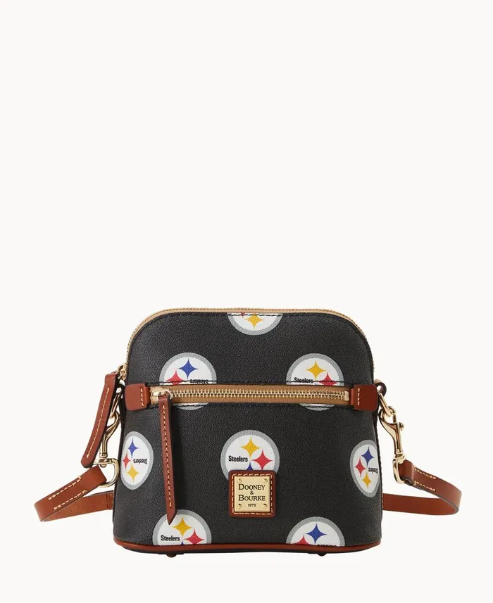 Woman NFL Steelers Domed Crossbody Steelers Dooney and Bourke Crossbodies
