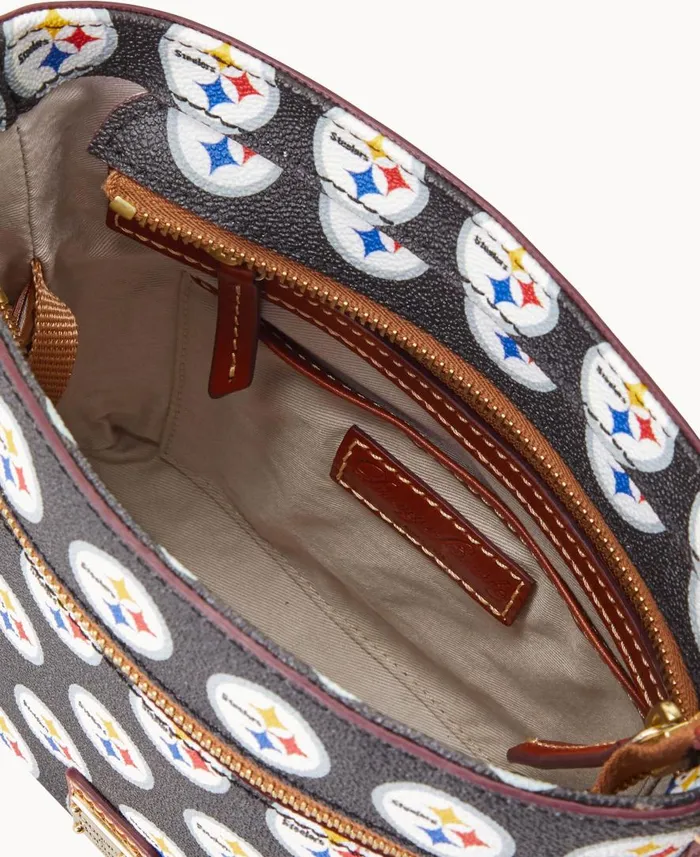 Woman NFL Steelers Small Zip Crossbody Steelers Dooney and Bourke Crossbodies