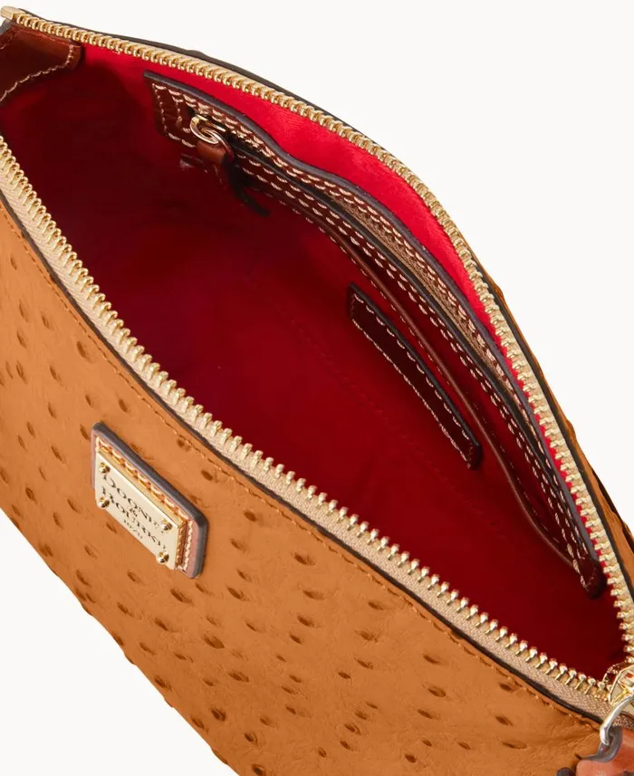 Woman Ostrich Penny Crossbody Caramel Dooney and Bourke Crossbodies Woman Ostrich Penny Crossbody Caramel Dooney and Bourke Crossbodies