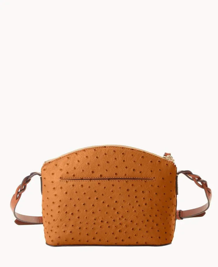 Woman Ostrich Penny Crossbody Caramel Dooney and Bourke Crossbodies Woman Ostrich Penny Crossbody Caramel Dooney and Bourke Crossbodies