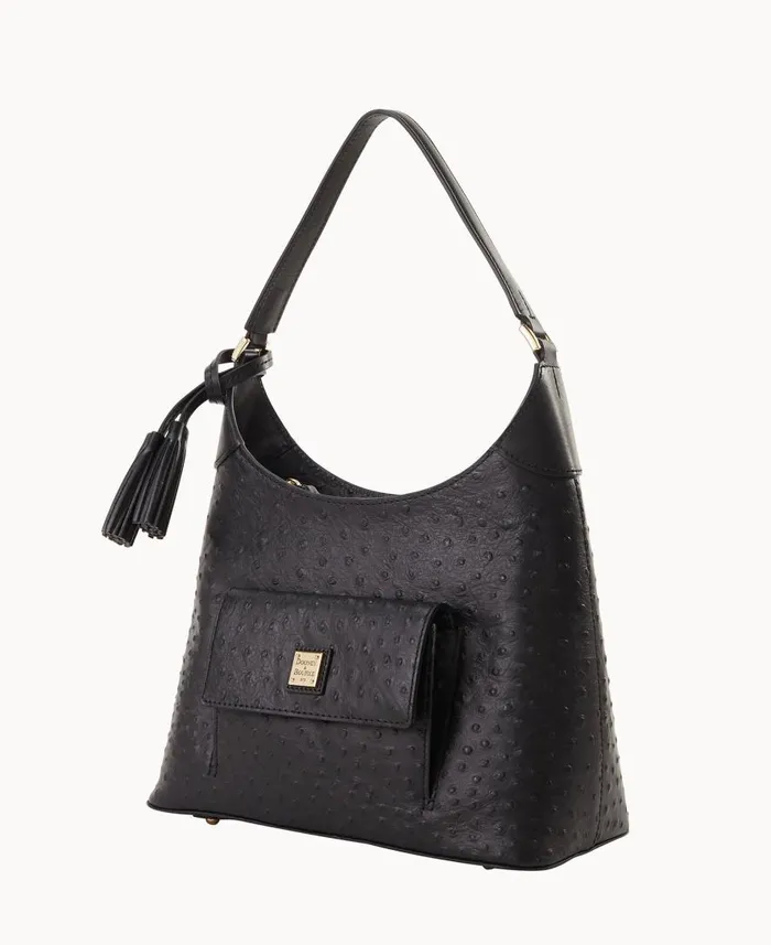 Woman Ostrich Small Hobo Black Dooney and Bourke Shoulder Bags Woman Ostrich Small Hobo Black Dooney and Bourke Shoulder Bags