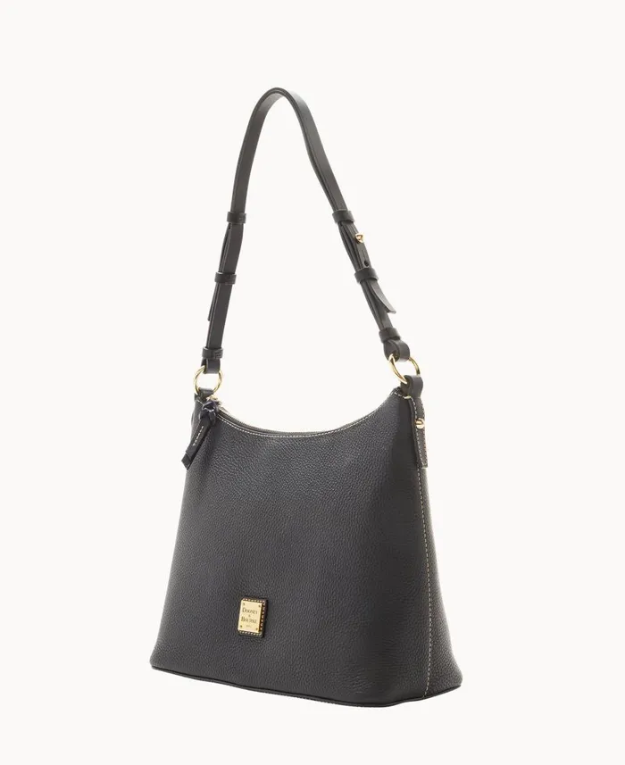 Woman Pebble Grain Hobo Black Black Dooney and Bourke Shoulder Bags Woman Pebble Grain Hobo Black Black Dooney and Bourke Shoulder Bags