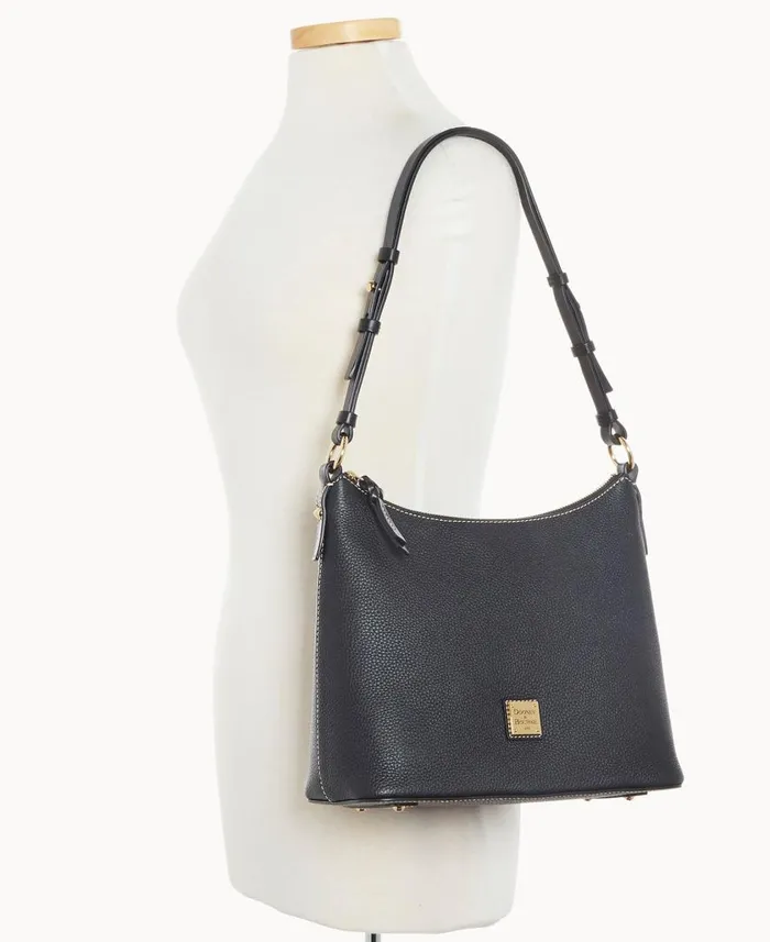 Woman Pebble Grain Hobo Black Black Dooney and Bourke Shoulder Bags Woman Pebble Grain Hobo Black Black Dooney and Bourke Shoulder Bags