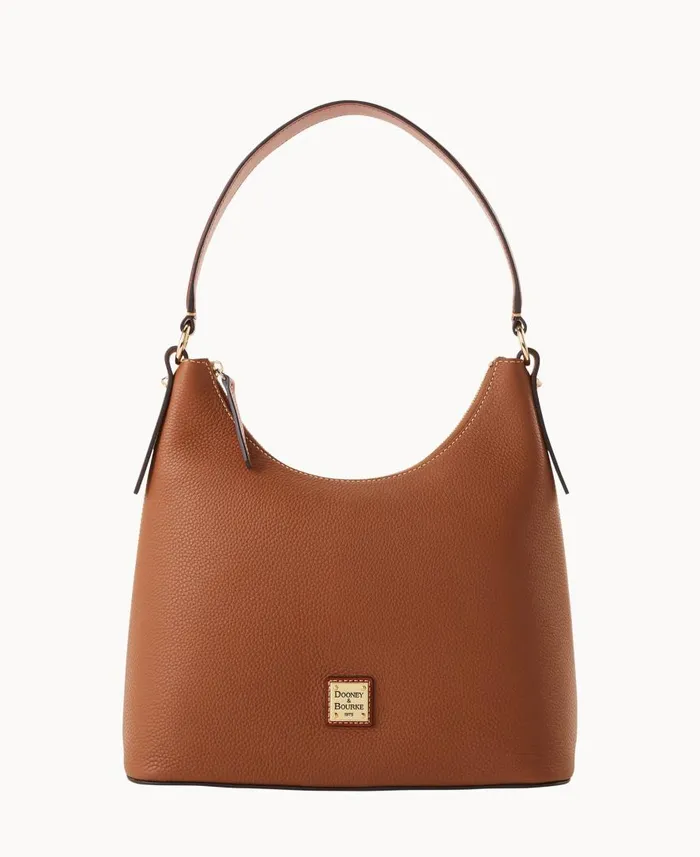 Woman Pebble Grain Hobo Caramel Dooney and Bourke Shoulder Bags
